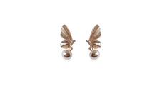 Load image into Gallery viewer, Silver Ball Half Butterfly Earrings
