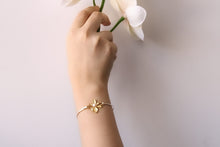 Load image into Gallery viewer, Small Golden Orchid Bracelet with Pearl
