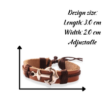 Cargar imagen en el visor de la galería, Brown Leather Bracelet in Brown Yarn
