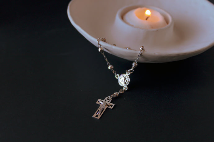 Small Silver Rosary